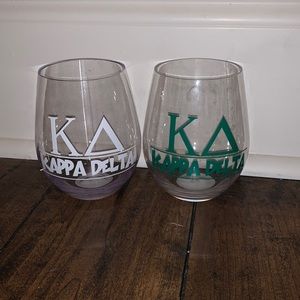 BUNDLE: Kappa delta KD wineglasses